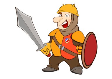  Cute Knight Illustration. Çizgi film karakteri 