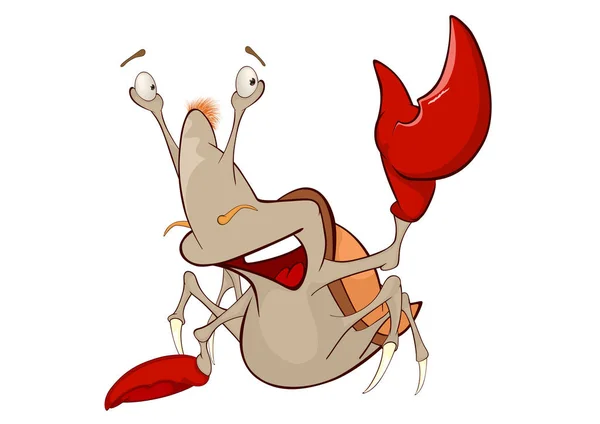 Illustratie van een schattig krab. Stripfiguur — Stockvector