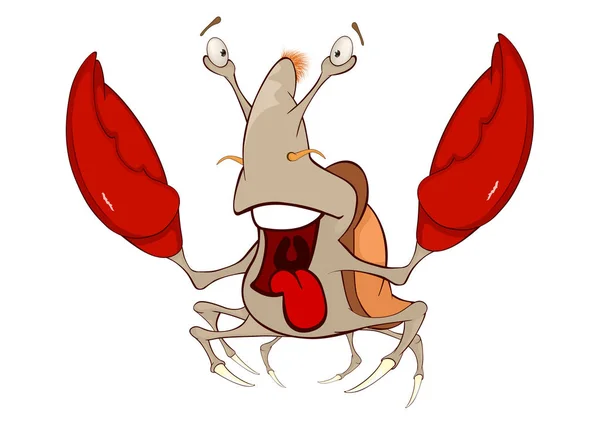 Illustration d'un crabe mignon. Caractère de bande dessinée — Image vectorielle