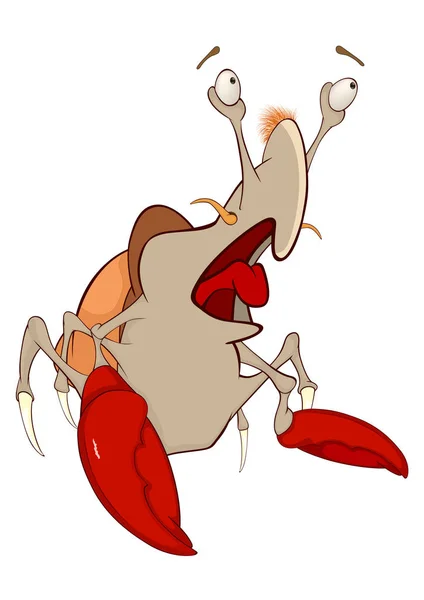 Illustratie van een schattig krab. Stripfiguur — Stockvector