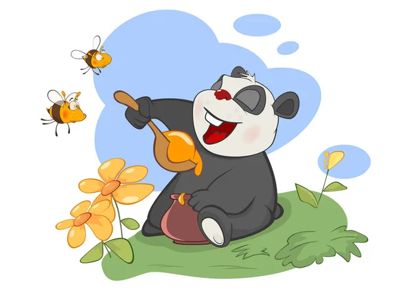 Lindo panda de dibujos animados — Vector de stock