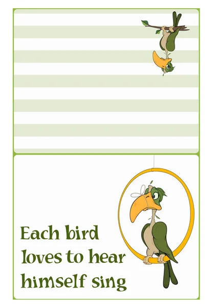 Lustige Phrase und Vogel — Stockvektor