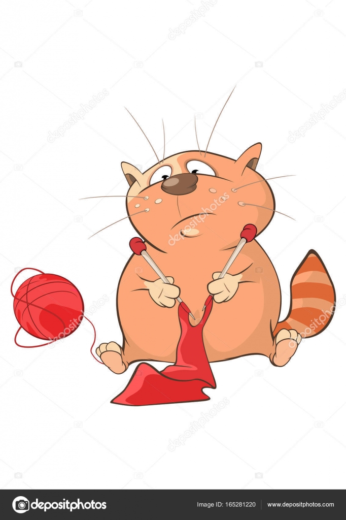 Cute Cat knitting. Stock Vector Image by ©liusaart #165281220 Cute Cat knitting. Stock Vector Image by ©liusaart #165281220
