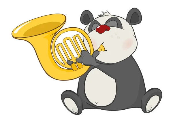 Illustration av en söt Panda trumpetare — Stock vektor