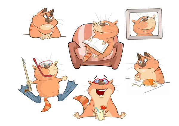 Cartoon-Illustration. putzige Katzen — Stockvektor