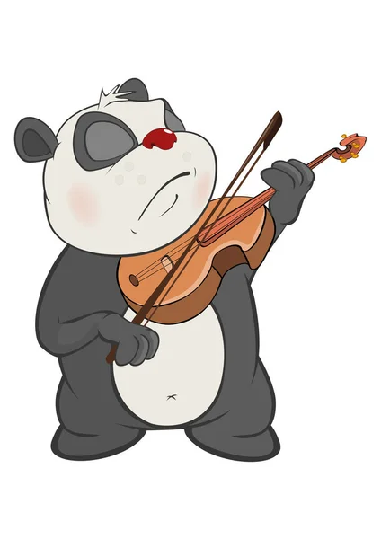 Violinista bonito Panda . — Vetor de Stock
