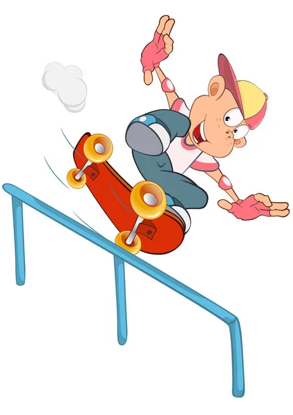 Kleiner Junge skateboardet — Stockvektor