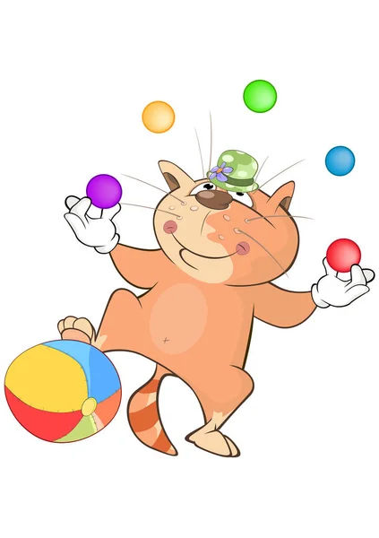 Cute Cat žonglér. — Stockový vektor