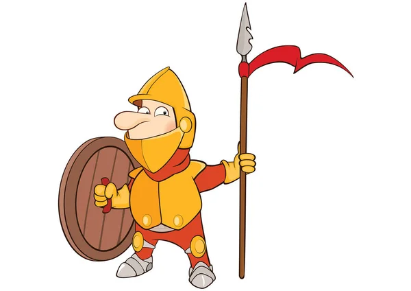 Mignon chevalier personnage de bande dessinée — Image vectorielle