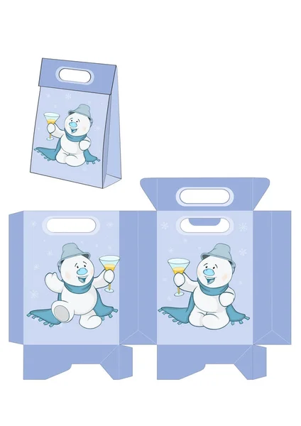 Christmas Snowman. Handbag — Stock Vector