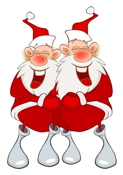 Cute cartoon Santa Clauses — Stock Vector