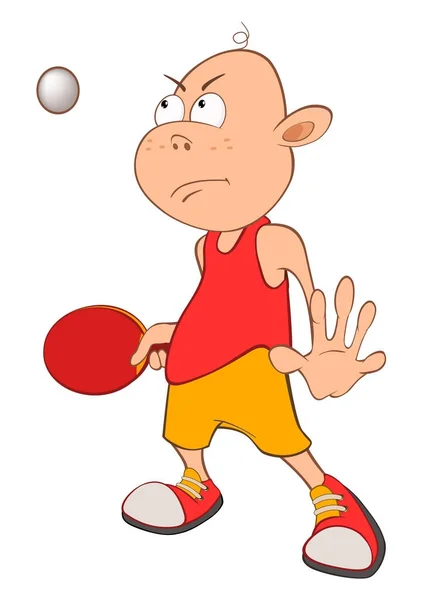 Ragazzo che gioca a ping pong — Vettoriale Stock