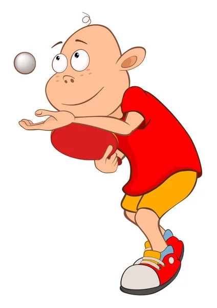 男孩打乒乓球 — 图库矢量图片