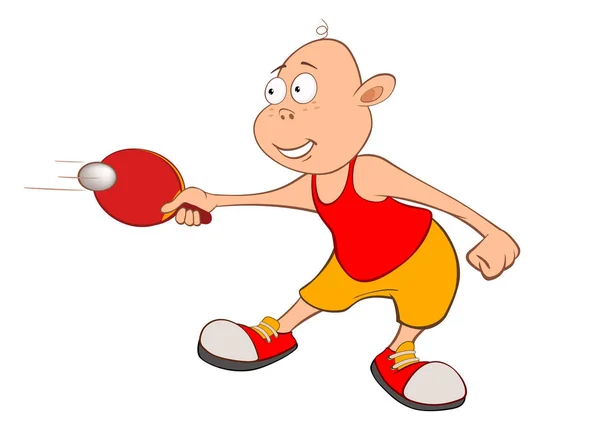 Ragazzo che gioca a ping pong — Vettoriale Stock