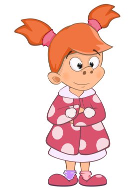 Vektör çizimi sevimli çizgi küçük kız