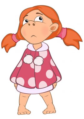 Vektör çizimi sevimli çizgi küçük kız