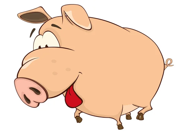 Vektor Illustration Von Niedlichen Cartoon Schwein — Stockvektor