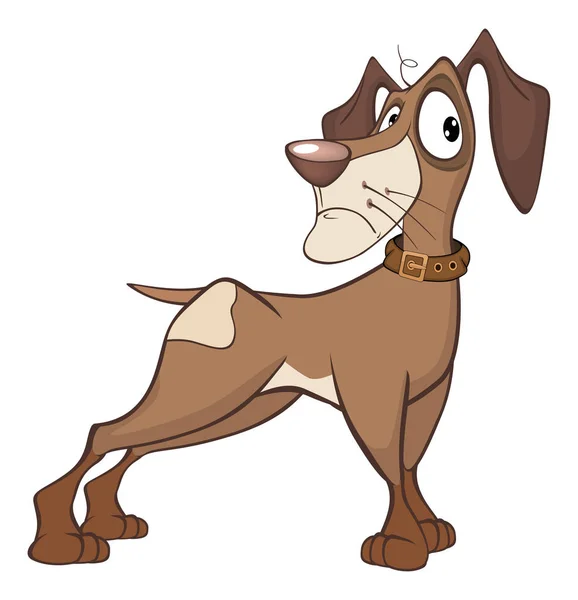 Sevimli Köpeği Çizgi Film Karakteri Vektör Çizim — Stok Vektör