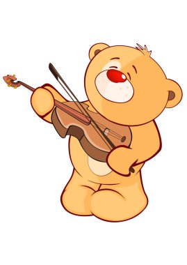 çizgi film sevimli ayı müzik aleti ile 