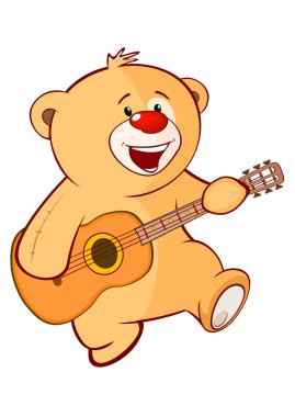 çizgi film sevimli ayı müzik aleti ile 