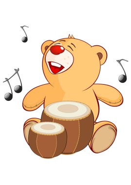 çizgi film sevimli ayı müzik aleti ile 