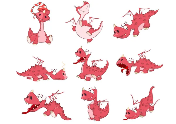 Dragón Set Vector Ilustración — Vector de stock