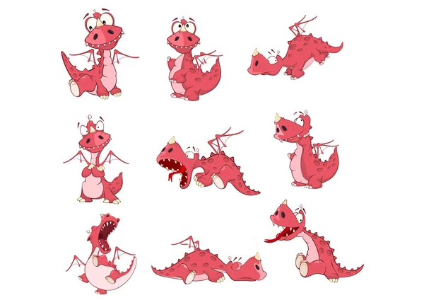 Dragon Set Vector Illustration — Stock Vector