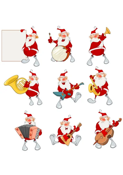 Santa Claus Set Vector Illustration — Stock Vector