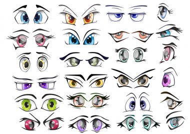 Çift çizili göz. Renkli vektör çizim