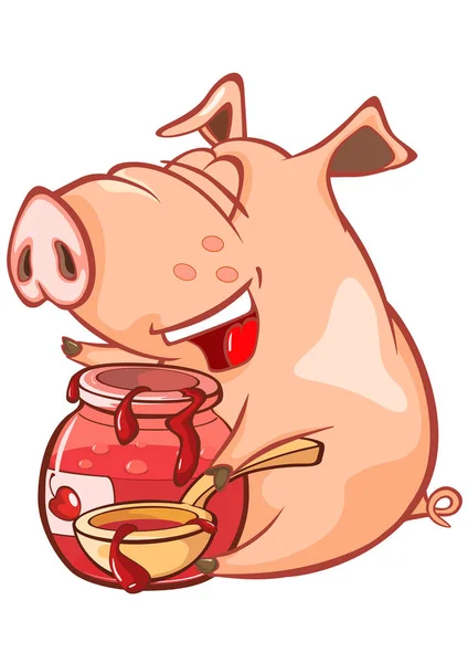 Personagem Desenho Animado Porco Desenhado Mão Colorido Ilustração Vetorial —  Vetores de Stock