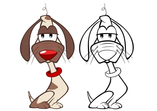 Ilustração Cão Caça Personagens Desenhos Animados Fofos Para Você Design —  Vetores de Stock