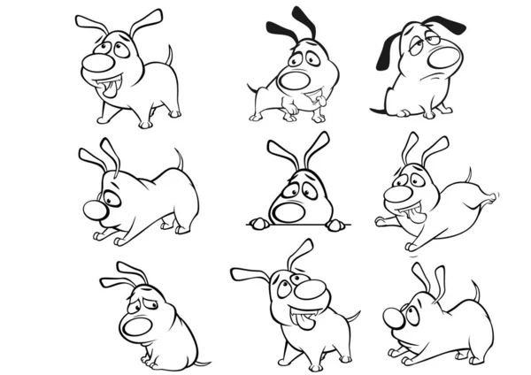 Ilustração Vetorial Bonito Cão Caça Personagens Desenhos Animados Para Você —  Vetores de Stock