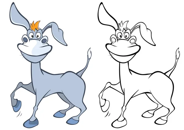 Εικονογράφηση Ενός Χαριτωμένο Cartoon Character Burro Για Σας Σχεδιασμός Και Διάνυσμα Αρχείου