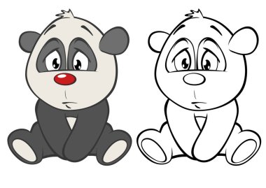 Sizin için Sevimli Çizgi Film Karakteri Pandası Tasarım ve Bilgisayar Oyunu. Renklendirme Kitabı Özeti - İllüstrasyon