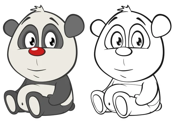 Illustratie Van Een Leuke Stripfiguur Panda Voor Ontwerp Computer Game — Stockvector