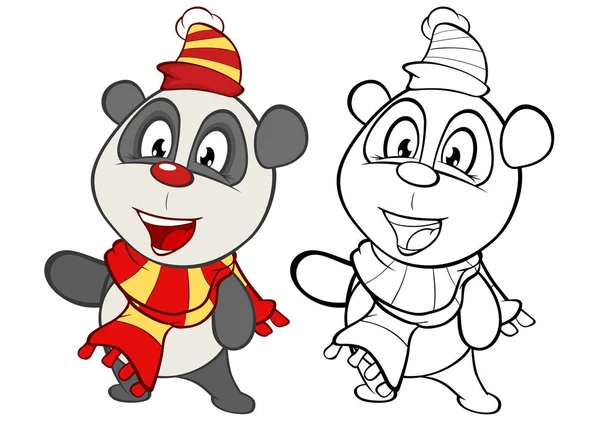 Illustrazione Simpatico Personaggio Dei Cartoni Animati Panda Voi Design Gioco — Vettoriale Stock