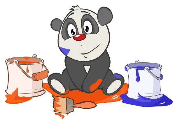 Ilustración Lindo Panda Personaje Dibujos Animados Ilustración — Vector de stock