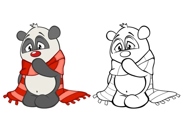 Ilustración Lindo Personaje Dibujos Animados Panda Para Diseño Juego Ordenador — Archivo Imágenes Vectoriales