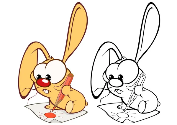 Illustrazione Vettoriale Simpatico Coniglio Personaggio Dei Cartoni Animati Voi Design — Vettoriale Stock