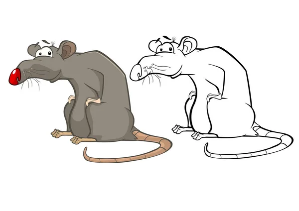 Illustration Vectorielle Rat Personnage Bande Dessinée Mignon Pour Vous Conception — Image vectorielle