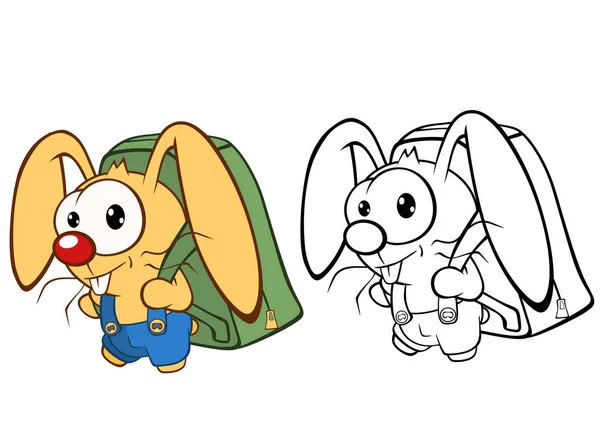 Illustrazione Vettoriale Simpatico Coniglio Personaggio Dei Cartoni Animati Voi Design — Vettoriale Stock