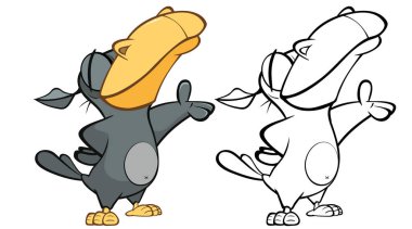 karikatür kuzgunları karakterleri, basitçe vektör illüstrasyonu 