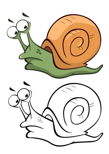 Cartoon Snails Characters Simply Vector Illustration — Stock Vector