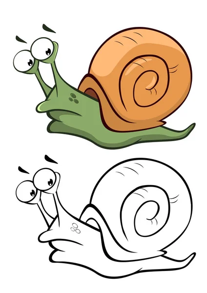 Personnages Escargots Dessin Animé Illustration Simplement Vectorielle — Image vectorielle