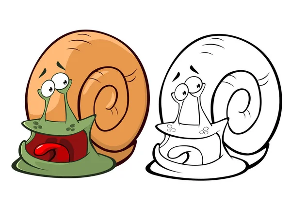 Personnages Escargots Dessin Animé Illustration Simplement Vectorielle — Image vectorielle
