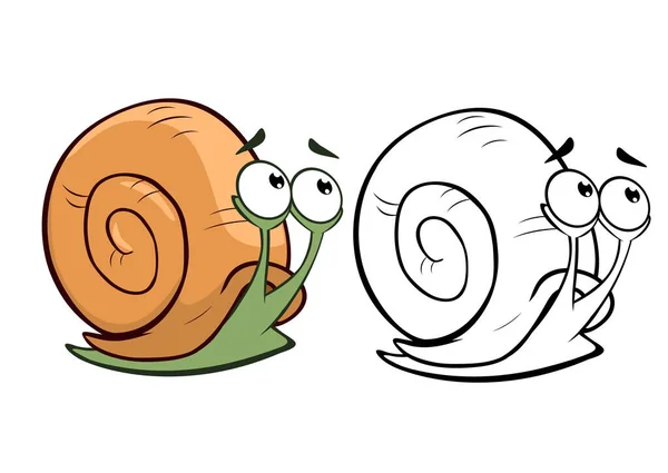 Personnages Escargots Dessin Animé Illustration Simplement Vectorielle — Image vectorielle