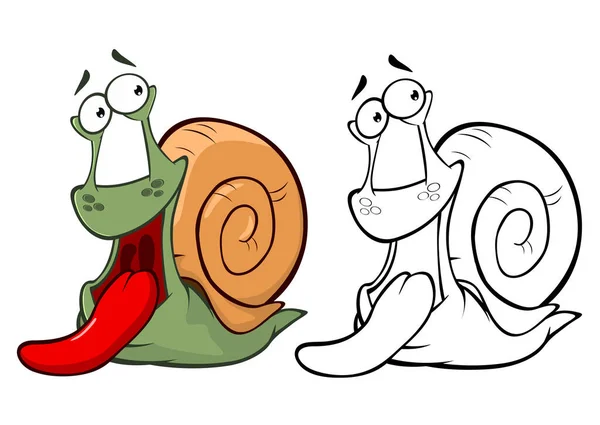 Personnages Escargots Dessin Animé Illustration Simplement Vectorielle — Image vectorielle