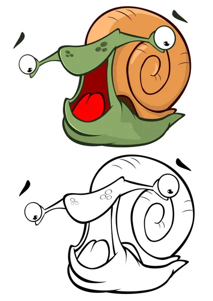 Personnages Escargots Dessin Animé Illustration Simplement Vectorielle — Image vectorielle