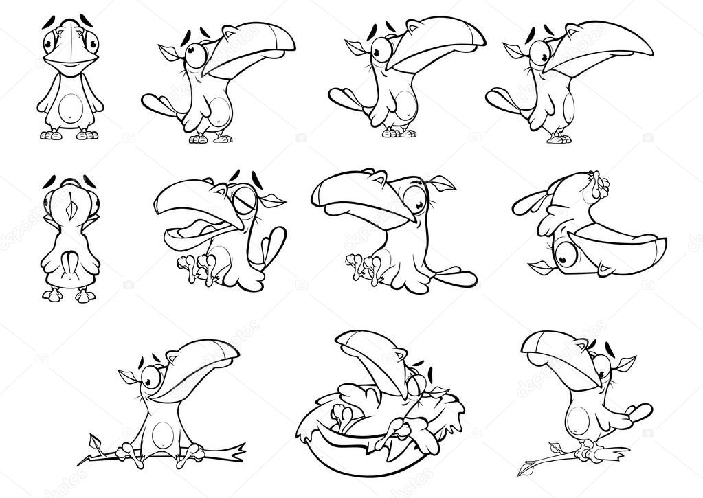 cartoon ravens characters, simply vector illustration 