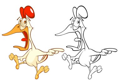 beyaz arkaplanda karikatür horozları izole